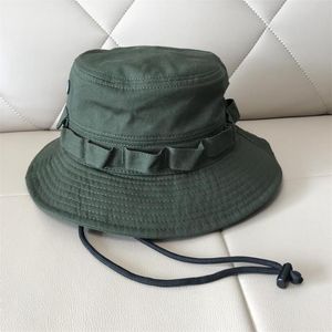 Bérets coupe-vent corde armée Camouflage pêcheur seau chapeau pour femmes hommes pêche casquette plate Bob Panama été concepteur chapeaux de soleil