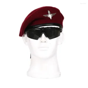 Bérets vin rouge britannique laine-chapeau diable aéroporté béret militaire parapluie Corps chapeau de Combat armée Fans en plein air soldat casquette décontractée