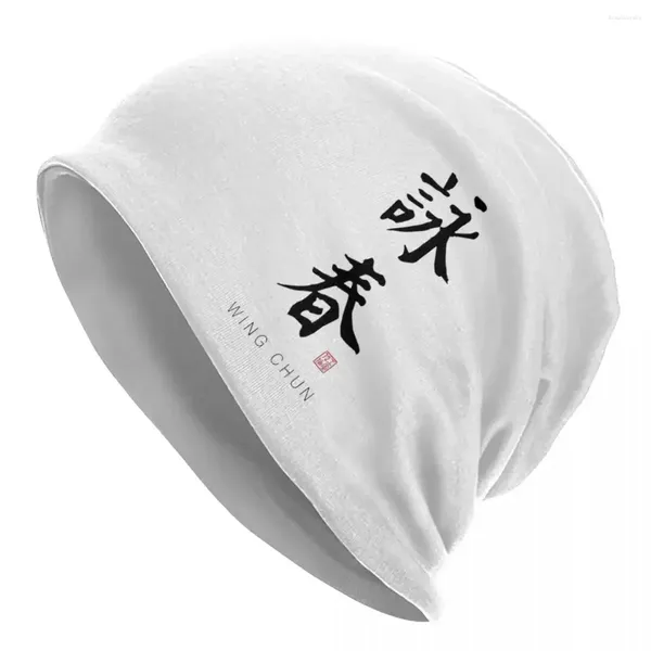 Bérets Wing Chun - Calligraphie chinoise Art chaude casquette en tricot de cape