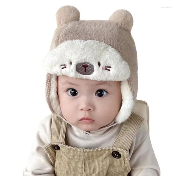 Bérets hiver bonnets casquette pour garçons filles ours bébé garçon chapeau chaud en peluche fille infantile enfant en bas âge oreille-cap