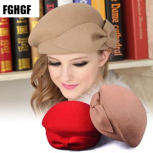 Bérets hiver béret bonnets chapeau femmes laine chapeau mode femme béret casquette français Trilby doux pilulier chapeau robe chapeau