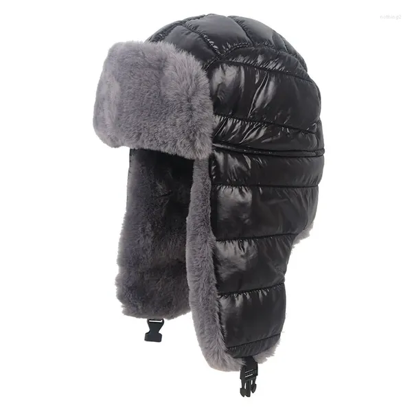 Bérets hiver bombardier chapeau pour hommes femmes 2024 automne fausse fourrure pilote Ushanka oreillette neige casquettes trappeur