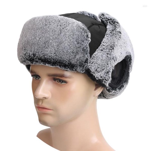 Boinas, sombreros de bombardero de invierno para hombres, gorra de esquí impermeable para hombre con orejeras, supergrueso, plegable, ruso