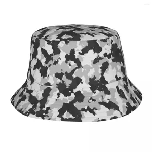 Beretten Winter Camouflage Bucket Hat Panama Kinderen Bob Hats Outdoor Cool Fisherman For Summer Fishing Unisex Caps