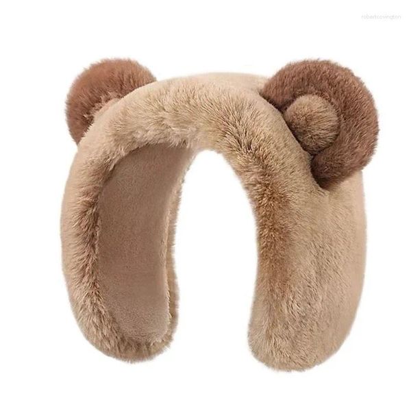 Bérets hiver dessin animé peluche ours chaud cache-oreilles pour femmes filles résistant au froid oreille protecteur couverture coupe-vent oreillette maquillage bandeau