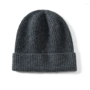 Bérets hiver cachemire bonnet chapeau femmes hommes décontracté tricoté double pont garder au chaud chapeaux laine mérinos mode casquette extérieure cadeaux de luxe