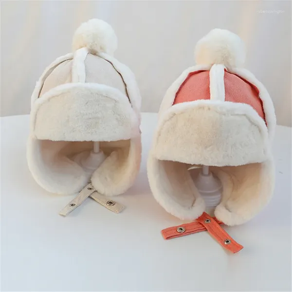 Bérets d'hiver Enfants Baby Bomber Cap coréen Capre de mode épaissie de protection contre l'oreille en peluche chaude Lei Feng Hatt