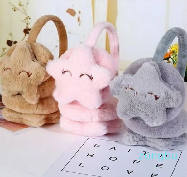 Bérets d'hiver pour enfants, couvre-oreilles chauds et résistants au froid, couvre-oreilles en peluche avec sourire mignon et étoile, vente directe en gros