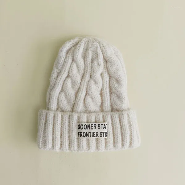 Bérets d'hiver pour enfants, chapeau en tricot bonbon, pulls assortis, tendance peau de melon, garçons et filles chauds