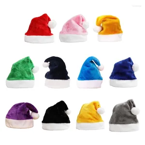 Baretten Winter Kerstmuts Mannen Vrouwen Carnaval Kerstman Dikker Muts Met Pompom Multi Kleur Volwassen Kinderen Warm Fluwelen Cosplay Cap