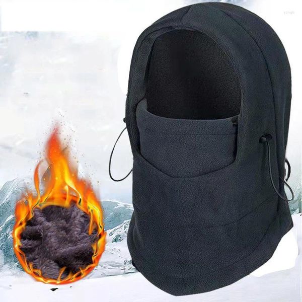 Boinas Invierno Ciclismo Al aire libre Cálido Fleece Beanie Hat para hombres Mujeres Máscara a prueba de viento Calentador de cuello Bandana Cap Unisex Esquí Deportes Bonnet