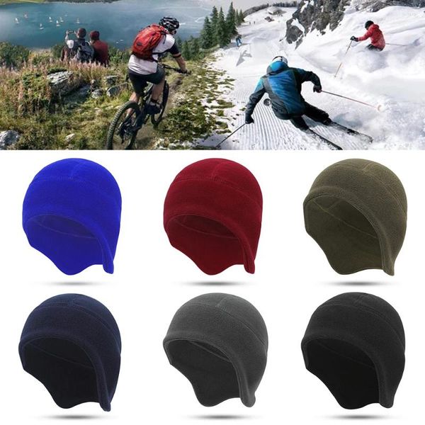 Bérets Cyclisme d'hiver Coupe-vent Chapeau de protection d'oreille Chapeaux de sport Chapeaux de course thermique Cache-oreilles Chaud Extérieur Épaissie Pull Cap