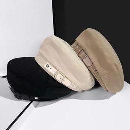 Bérets hiver mode couleur unie automne pour filles peintre chapeau garder au chaud casquette octogonale boucle béret femmes casquettes 231201
