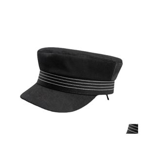 Bérets Hiver Mode Rue Béret Pour Femmes Solide Plaine Octogonal Sboy Cap Dames Casual Coton Chapeau Filles Peintre Casquettes Drop Deliver Ot2Wu