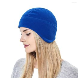 Berets Winter Fleece Beanies Hat Skiing Winddicht ooromslag Warmer Caps Thermal Snowboard Casual Simple Cap Hats Headwar Men Women Women