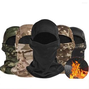 Baretten Winter Fleece Militaire Tactische Camouflage Balaclava Cap Fietsen Winddicht Volgelaatsmasker Outdoor Jacht Skiën Warme sjaal