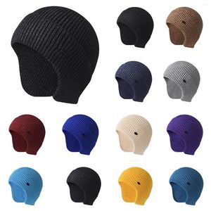 Bérets chapeau d'hiver tricot oreillette bas casquettes avec oreilles bonnet chaud crâne casquette slouchy oreille plus chaud extérieur