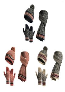 Baretten Muts Sjaal Handschoen Set 3 Stuks Muts En Touch Screen Handschoenen Sets Schedel Caps Hals Sjaals Voor Men1791949