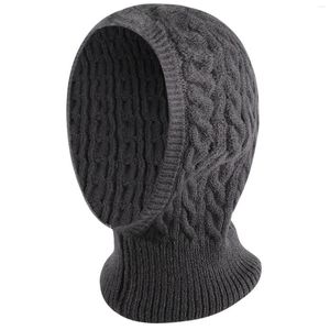 Boinas Sombreros de invierno para hombres Mujeres Sombrero de punto suave y cálido Gorro de cuello de media de esquí Hombres con orejas Cubierta de cabeza completa