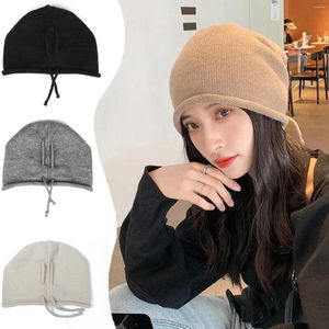 Baretten Winter Hoeden Voor Vrouwen Trendy Mutsen Gebreide Trekkoord Leuke Hoed Meisjes Herfst Vrouwelijke Beanie Caps Warmer Motorkap Dames Casual Cap