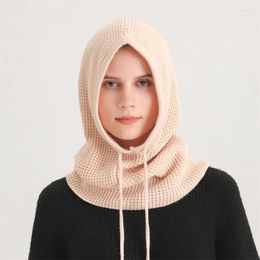 Bérets Hiver tricot Pullover Pullover Lady Balaclava Hat 2023 Chinette chaude écharpe en laine Bonnets Bonnets de snood extérieur collier