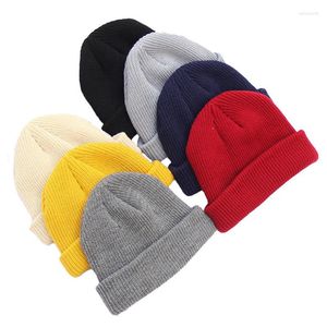 Baretten Winter Gebreide Muts Unisex Effen Kleur Hip Hop Skullies Muts Warme Muts Mutsen Gorros Voor Vrouwelijke Touca