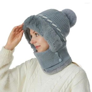 Bérets chapeau tricoté d'hiver décontracté polyvalent en peluche de protection CAP CAPILIER CHEMER