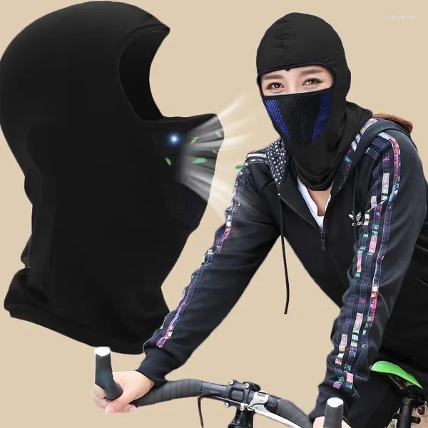 Boinas Absorción de sudor de invierno Cara completa Filtro de máscaras especiales Skullies al aire libre Sombrero de malla transpirable Ciclismo a prueba de viento Beanie Capas simples