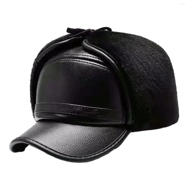 Bérets Chapeau de trappeur d'hiver avec oreillettes Protection d'oreille Casquette de vélo coupe-vent pour courir Ski Skateboard moto