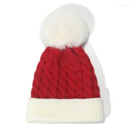 Beretten Winter Warm Kerstmis hoed Burpom Poms Dikke met bel voor kinderen