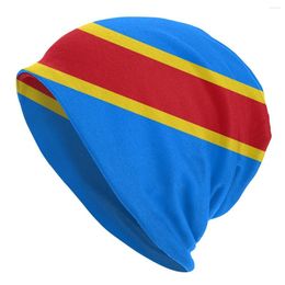 Beretten Winter Warm vlag van Congo Kinshasa Bonnet Homme Slouchy Beanie Hat Fashion Zaire Ski Skullies Beanies Cap For Men Women