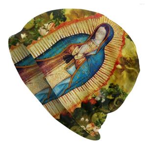 Boinas Invierno Cálido Nuestra Señora de Guadalupe Mexicana Virgen María Bonnet Femme Slouchy Beanie Hat Católico Esquí al aire libre Skullies Gorros Gorros