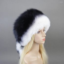 Bérets d'hiver pour femmes, chapeau en fourrure naturelle et Rex, oreilles en cuir, chaud, peluche, casquette épaisse mongole russe pour l'extérieur