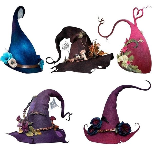 Bérets Chapeau De Sorcière Cosplay Costume D'Halloween Sorcières Chapeaux Drôles Décoration Hommes Fantaisie Adultes Enfants Accessoires Événement Fête Fournitures De Fête 230707