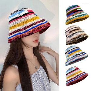 Bérets Femme Crochet Seau Chapeau Dames Sports De Plein Air Casquette De Pêcheur Pour Voyage Décontracté DXAA