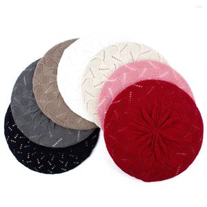 Berets dames 2022 herfst gebreide acryl baret hoed voor vrouwelijke dames de Franse kunstenaar Red Boinas para mujer gs113c