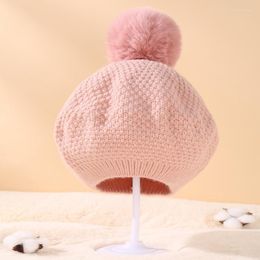 Bérets femmes filles hiver chaud chapeau maman bébé tricoté béret Parent-enfant couleur unie artiste décontracté bonnet