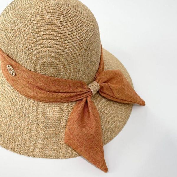 Boinas Mujer Playa Sol Sombrero de paja Ligero Mujer Vacaciones Protección Visera Accesorios de moda