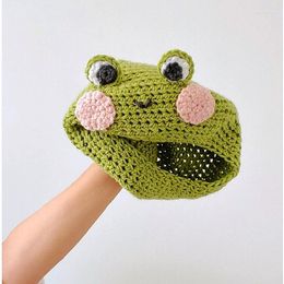 Bérets femmes casquettes béret Vintage grenouille yeux casquette hiver chaud Crochet Bonnets Kawaii artiste peintre bonnet chapeau Cosplay goutte