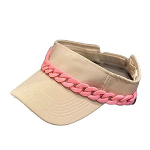 Bérets femmes chaîne haut vide casquette de Baseball fille Transparent bonbons lumineux extérieur large bord réglable coller plage soleil chapeaubérets