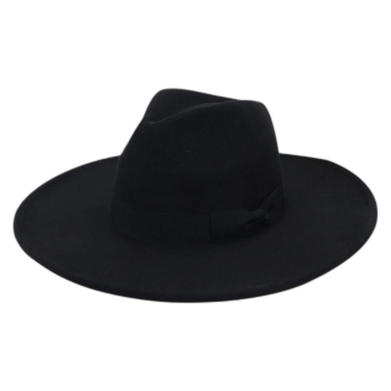 Berets Women Classic Elastic Fedora Hat Unisex Wool Felt Jazz Hats Elegant Wide Brim Trilby Cap