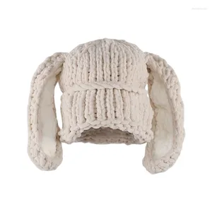 Bérets femmes pâques oreille tricot bonnet chapeau doux hiver chaud coupe-vent Halloween carnaval Animal casquette