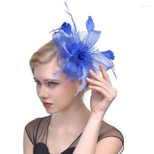 Bérets Femmes Fascinators Chapeau Fleur Rubans Plumes Fedoras Bandeau Ou Un Clip Cocktail Tea Party Headwewar Pour Les Filles