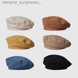 Baretten Vrouwen Meisje Baret Kunstenaar Warm Katoen Achthoekige Platte C Herfst Winter Beanie Vintage Baret Effen Kleur Hoed WomanL231103