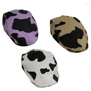 Berets Femme Girl Cow Modèle Cotton Artiste britannique Vintage Femme Elegant Spring Hat à la mode