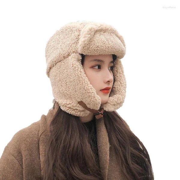 Berretti Cappello da donna a prova di freddo Versatile protezione per le orecchie da ciclismo Bomber in peluche per uomo e berretto invernale Sci da neve calda