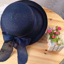 Berets Femme Hat à paille confortable Gift anti-UV Sweet Lady Summer