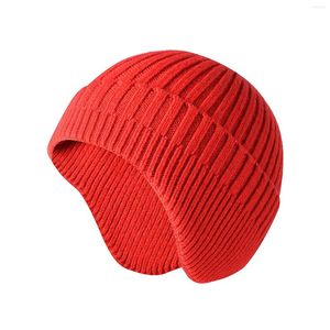 Berets vrouwen hoed vrouwelijke unisex oorbeveiliging solide warme zachte hiphop gebreide hoeden mannen winter doppen schedels beanies cadeau