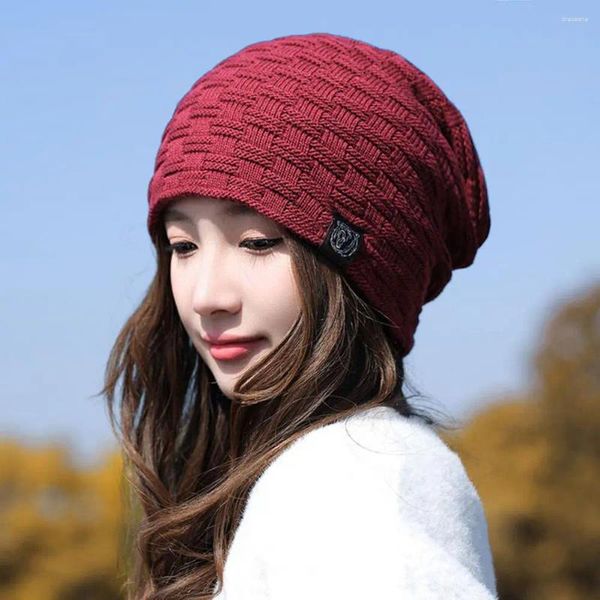 Boinas de punto para mujer, gorros de invierno cómodos y elegantes para hombre, gorros antideslizantes elásticos cálidos para actividades al aire libre, ciclismo, Camping, frío