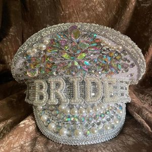 Boinas Mujeres Luxury Dinestone Bride Captain Hat Cap Sergioh